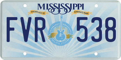 MS license plate FVR538