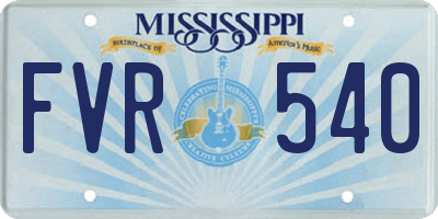MS license plate FVR540