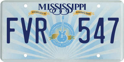MS license plate FVR547