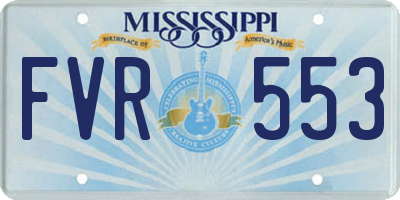 MS license plate FVR553