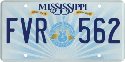 MS license plate FVR562
