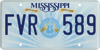 MS license plate FVR589