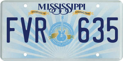 MS license plate FVR635