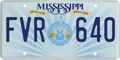 MS license plate FVR640