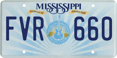 MS license plate FVR660