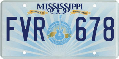 MS license plate FVR678