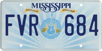 MS license plate FVR684