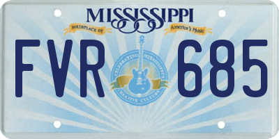 MS license plate FVR685