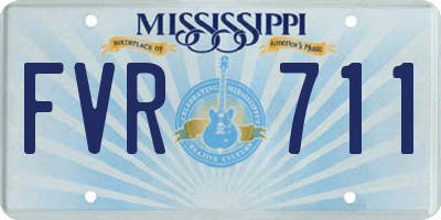 MS license plate FVR711