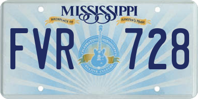 MS license plate FVR728