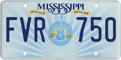 MS license plate FVR750
