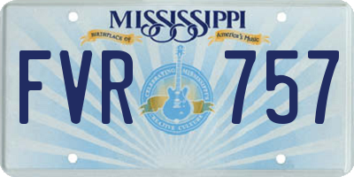 MS license plate FVR757