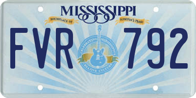 MS license plate FVR792