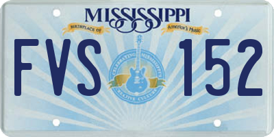MS license plate FVS152