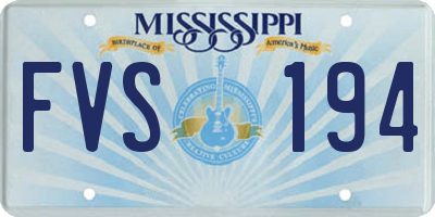 MS license plate FVS194