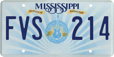 MS license plate FVS214