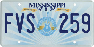 MS license plate FVS259