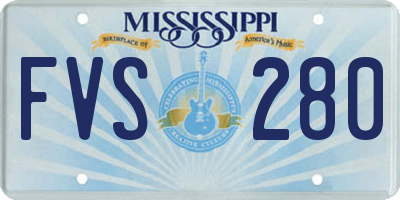MS license plate FVS280