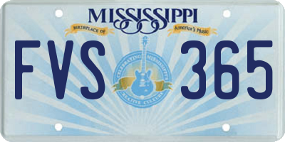MS license plate FVS365