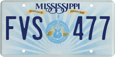 MS license plate FVS477