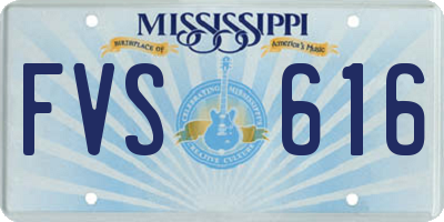 MS license plate FVS616