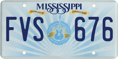 MS license plate FVS676
