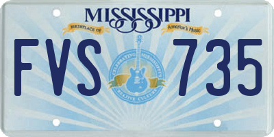 MS license plate FVS735