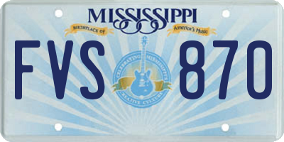 MS license plate FVS870