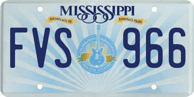 MS license plate FVS966