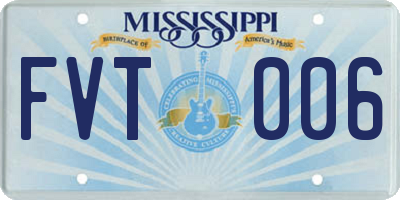 MS license plate FVT006