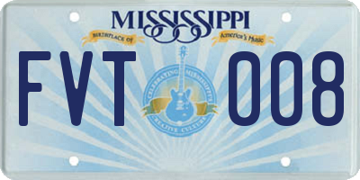 MS license plate FVT008