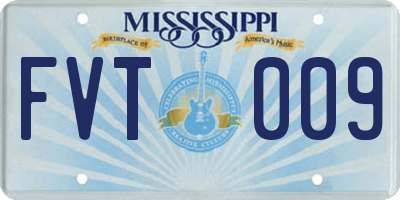 MS license plate FVT009