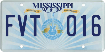 MS license plate FVT016