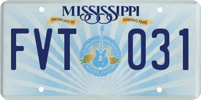 MS license plate FVT031
