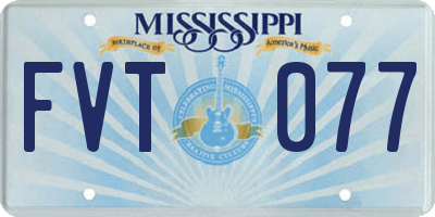 MS license plate FVT077