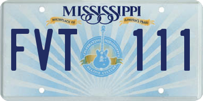 MS license plate FVT111