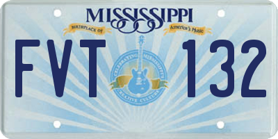 MS license plate FVT132