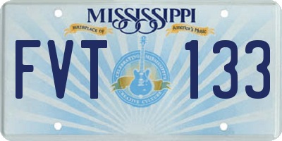 MS license plate FVT133
