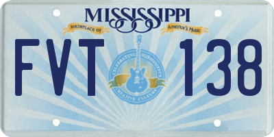 MS license plate FVT138