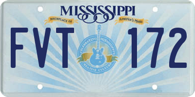 MS license plate FVT172