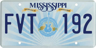 MS license plate FVT192
