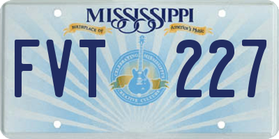 MS license plate FVT227