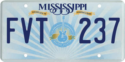 MS license plate FVT237