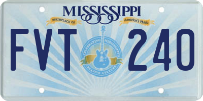 MS license plate FVT240