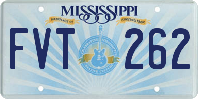 MS license plate FVT262