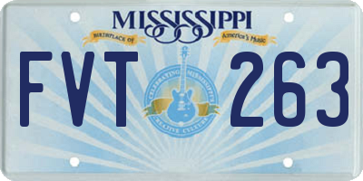 MS license plate FVT263