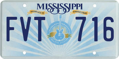 MS license plate FVT716