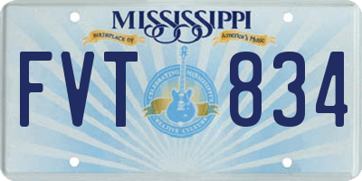 MS license plate FVT834