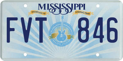 MS license plate FVT846