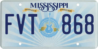 MS license plate FVT868